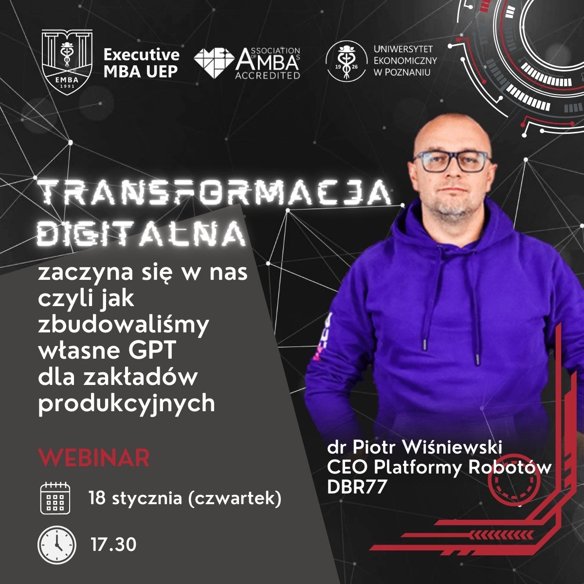Read more about the article Transformacja digitalna – spotkanie z praktykiem 18.01.2024